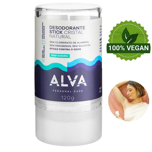 Desodorante Alva Kristall Sensitive Vegano Natural 120gr