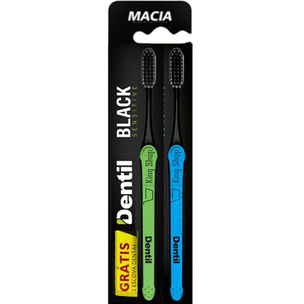 Escova Dental Black Sensitive Macia Ultrafina Dentil  Kit C/ 2 Unidades