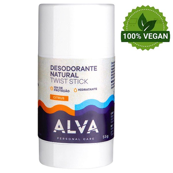 Desodorante Alva Citrus Vegano Natural Hidratante Sport 55gr