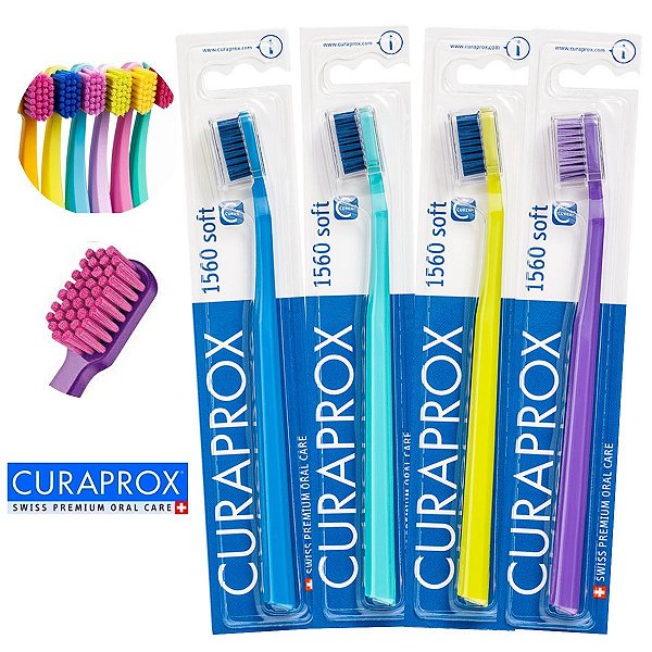 Escova Curaprox Dental 1560 Soft Adulto Macia Sortidas C/ 1