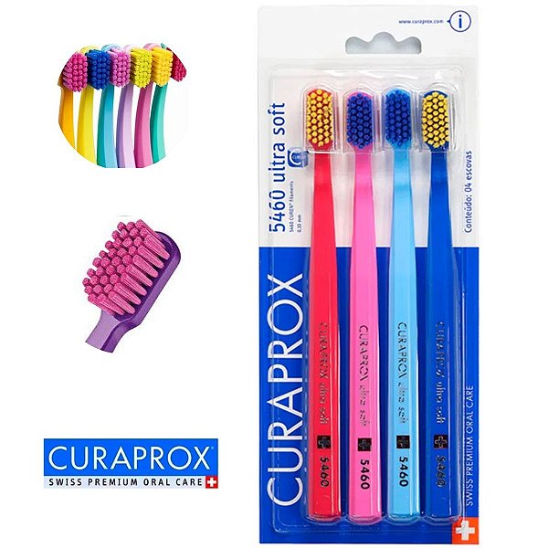 Escova Curaprox Dental 5460 Ultra Soft C/4 Unidades Sortidas