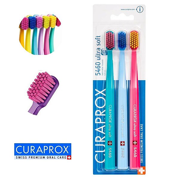 Escova Curaprox Dental 5460 Ultra Soft C/ 3 Sortidas