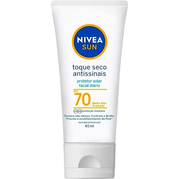 Protetor Solar Nivea Sun Facial Seco Antissinais Fps 70 40gr