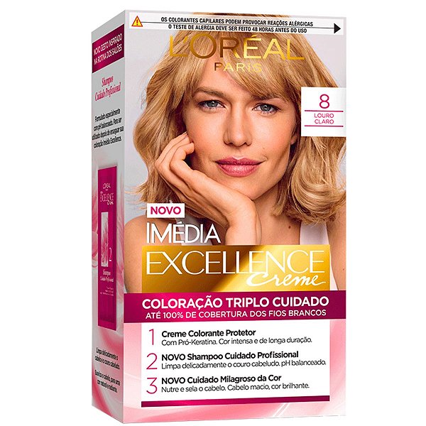 Tintura L'oreal Imédia Coloração Creme Cabelos 8 Louco Claro