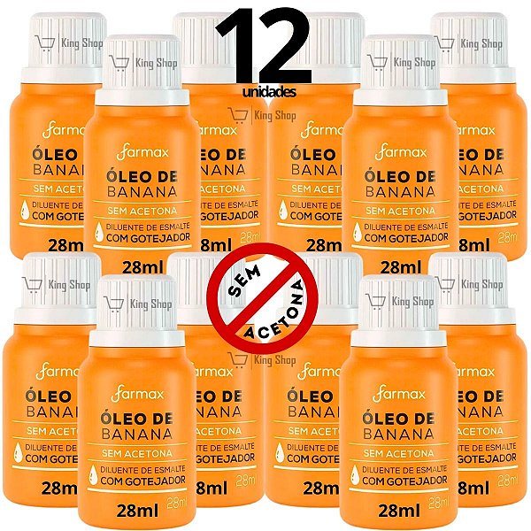 Kit Diluente Esmalte Banana Manicure Sem Acetona 28ml 12und