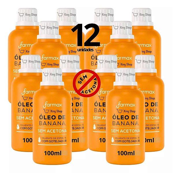Diluente De Esmalte Óleo de Banana Sem Acetona Farmax 100ml 12 Und