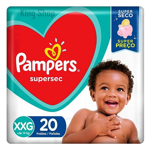 Fralda Pampers SuperSec Infantil Bebês Pacote XXG C/ 20 Und