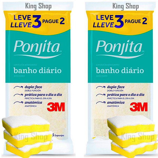 Kit Bucha de Banho Esponja Ponjita Limpeza Corporal C/ 6 Und