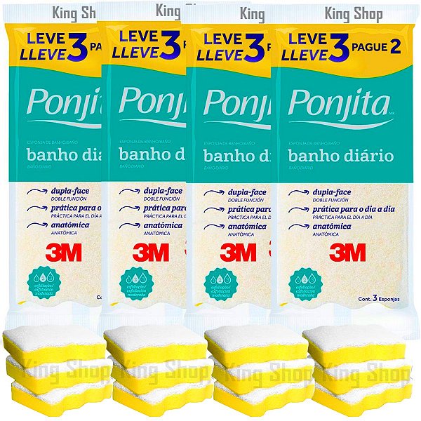 Kit Bucha de Banho Esponja Ponjita Limpeza Corporal C/ 12 Und