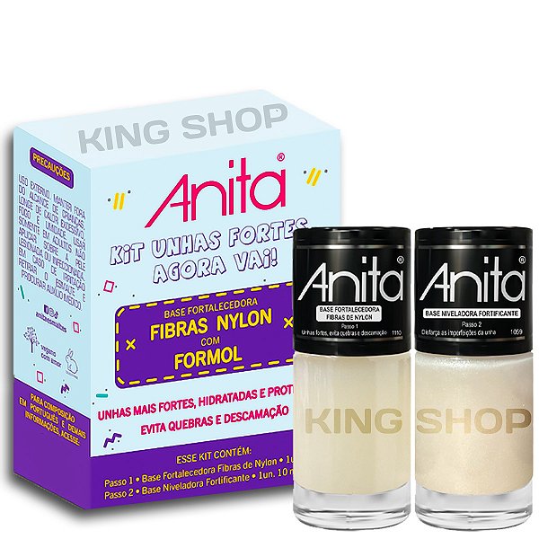 Kit Esmalte Unhas Fortes Anita Agora Vai Fibras Fortalecedor