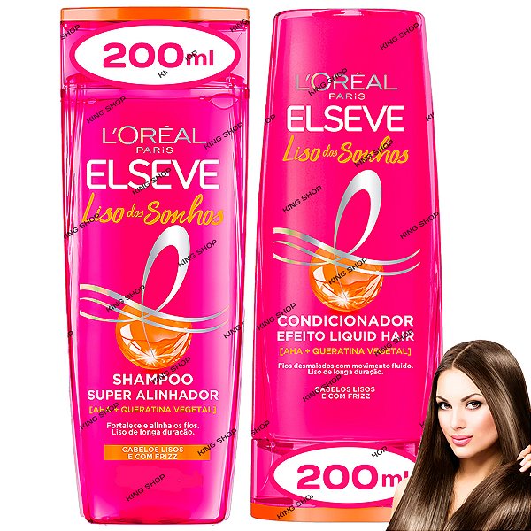 Kit Shampoo Creme Condicionador Elseve Liso Dos Sonhos 200ml