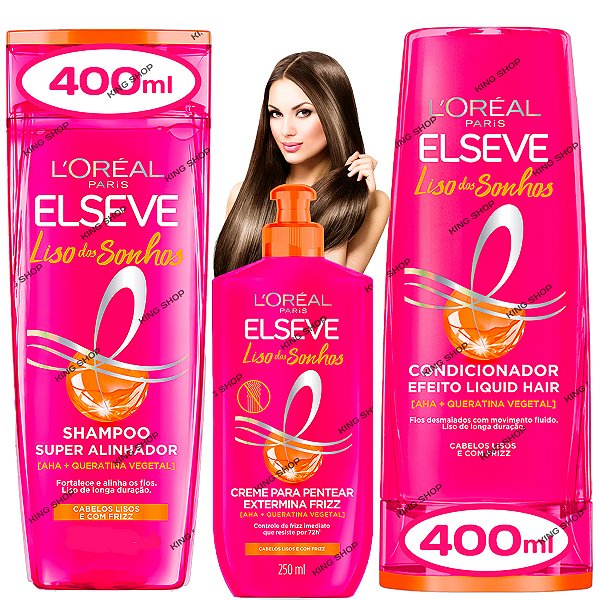 Kit Shampoo Condicionador Creme Elseve Liso Dos Sonhos 400ml