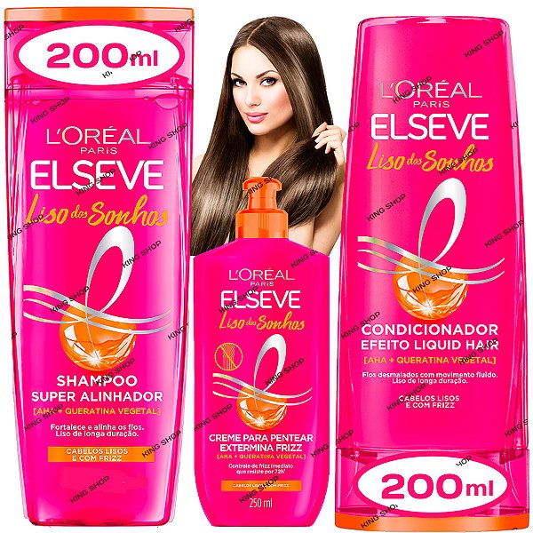 Kit Shampoo Condicionador Creme Elseve Liso Dos Sonhos 200ml