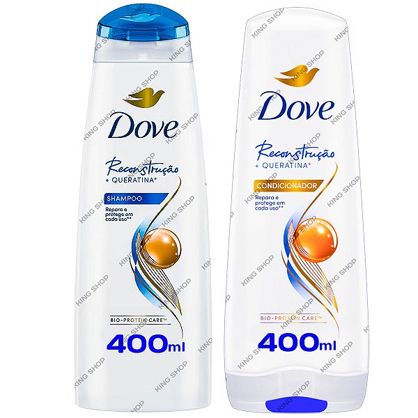 Kit Shampoo Dove Condicionador Reconstrução Queratina 400ml