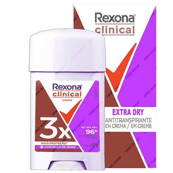Desodorante Rexona Clinical Extra Dry Creme Proteção 58gr