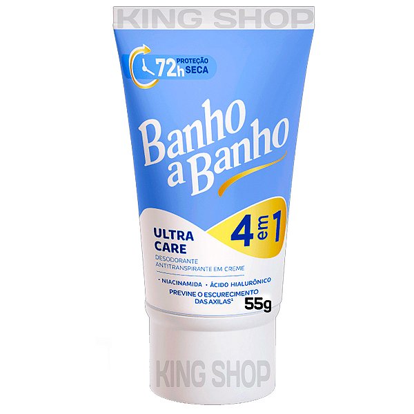 Desodorante Creme Ypê Banho a Banho Ultra Care Proteção Contra Odores Hidratação 55gr