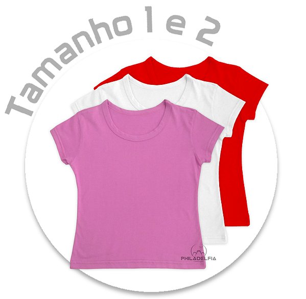 Baby Look Bebê Várias Cores Nº 01 ou 02 Malha 100% Algodão