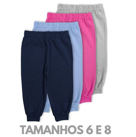 Calça Infantil Várias Cores Nº 06 ou 08 Malha 100% Algodão