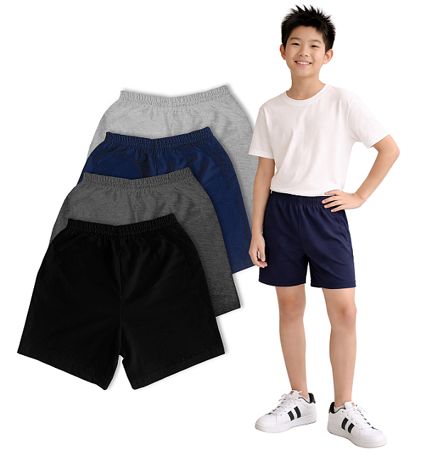 Kit Short Juvenil Conforto Nº 10/ 12/ 14 Malha 100% Algodão