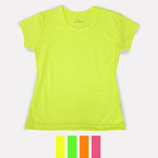 Baby Look Infantil Neon Nº 06 ou 08 Malha 100% Algodão
