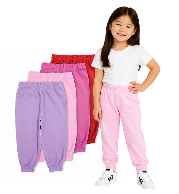 Kit Calça Infantil Conforto Nº 03 ou 04 Malha 100% Algodão