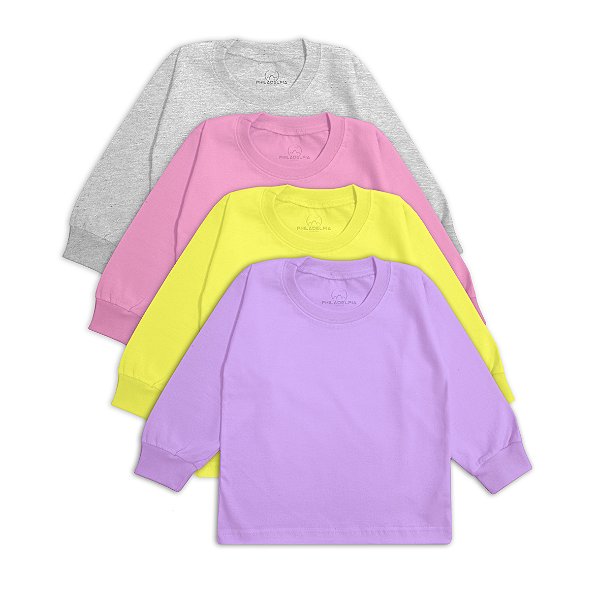 Kit Camiseta Manga Longa Infantil 4 peças Nº 16