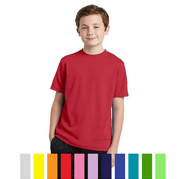 Camiseta Manga Curta Juvenil Várias Cores Nº 16 Malha 100% Algodão