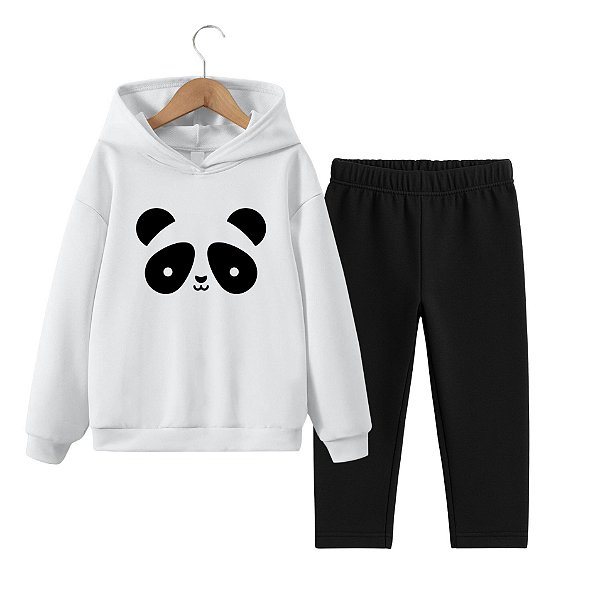 Conjunto Moletom Felpado Infantil Nº 01 ao 04 Panda