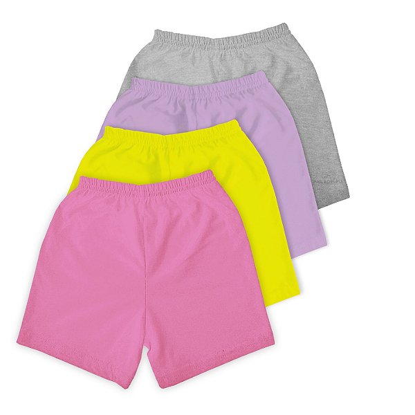 Kit Short Infantil Conforto Nº 06 ou 08 Malha 100% Algodão