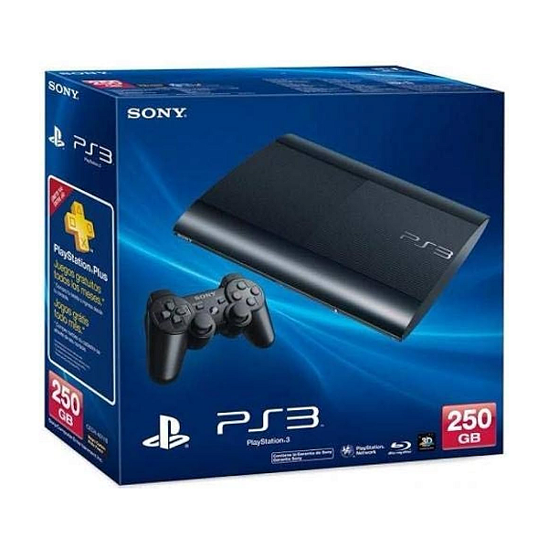Console PlayStation 3 Super Slim 250gb Seminovo Destravado com Caixa