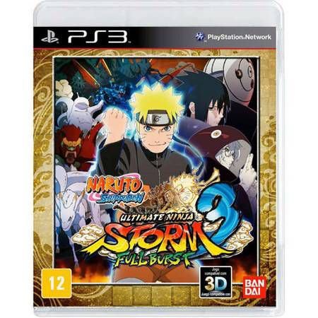 Naruto Shippuden Storm 3 Full Burst + Card Naruto Goku Costume SS+ Seminovo – PS3