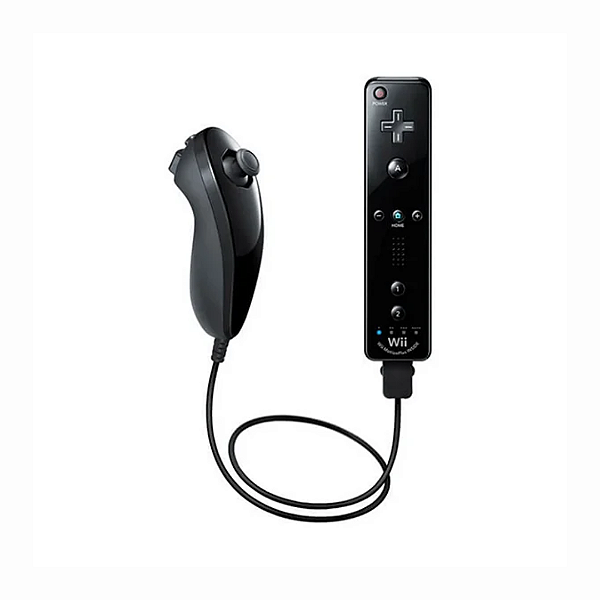 Controle Wii Remote Preto Original Seminovo + Nunchuk - Wii U