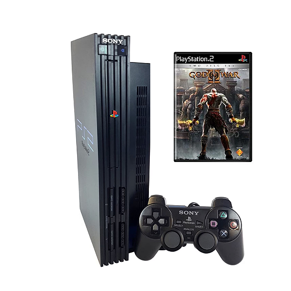 PlayStation 2 Fat Americano (NUNCA ABERTO) + Controle Original + God of War 2 Original (RARIDADE)