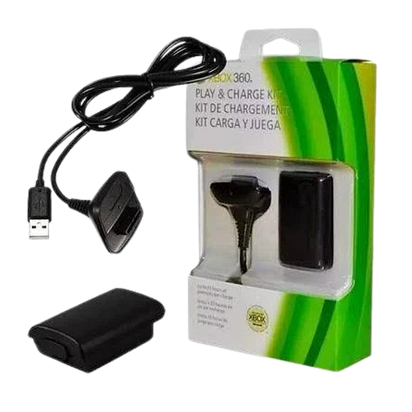 Bateria Recarregável + Cabo Carregador Para Controle Wireless De Xbox 360