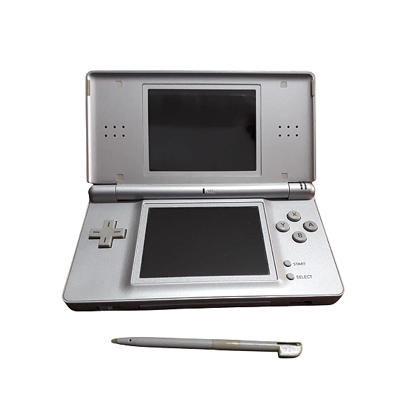 Nintendo DS Lite Prata Completo na Caixa com Manuais – Console Original Nintendo
