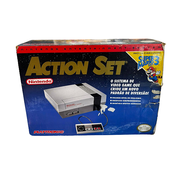 Nintendo NES Action Set Playtronic com Super Mario Bros 3 na Caixa – Original e Clássico Nintendo