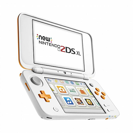 Nintendo New 2DS XL Branco/Laranja + Caixa Original + Jogo Mario Kart 7 Pré-instalado