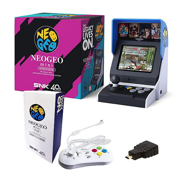 Console SNK Neo Geo Mini + Controle + Adaptador Mini HDMI (OFICIAL SNK)