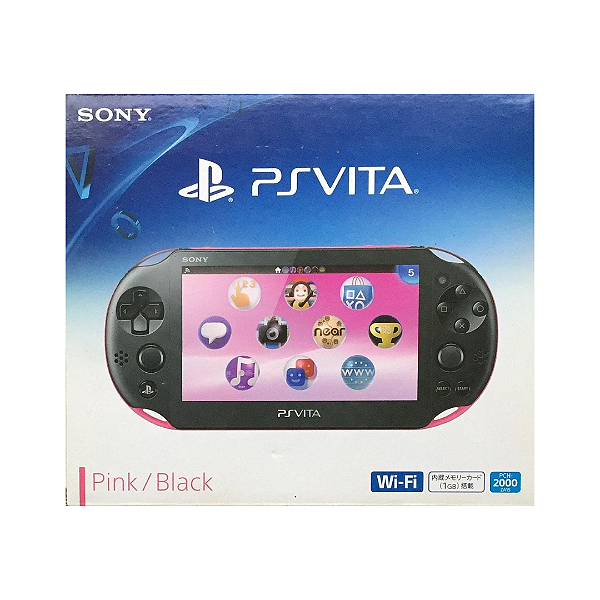 Console PlayStation Vita Slim Pink Completo na Caixa Seminovo Destravado com cartão de 64gb