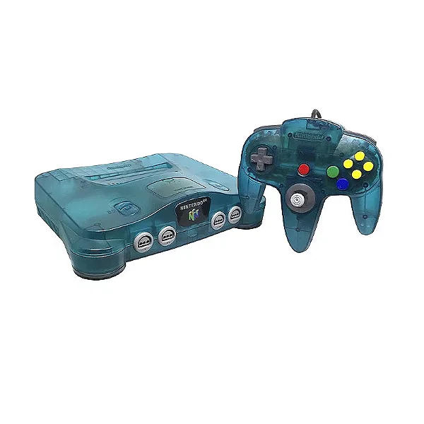 Console Nintendo 64 Azul (Série Multi-sabores: Anis) 2 Controles + Zelda Ocarina of Time - Nintendo