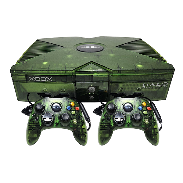 Xbox Clássico Edição Halo + HD 500GB + Upgrade de 128MB RAM + 2 Controles