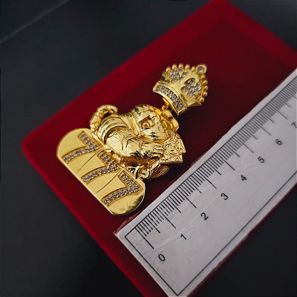 Pingente Tigrinho 777 - Banhado a Ouro 18k
