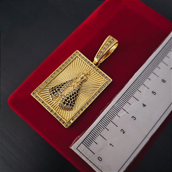 Pingente Nossa Senhora Cravejado - Banhado a Ouro 18k