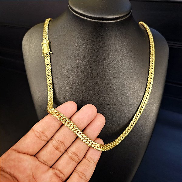 Corrente Grumet 5mm Fecho Gaveta Duplo 750 - Banhado a Ouro 18k