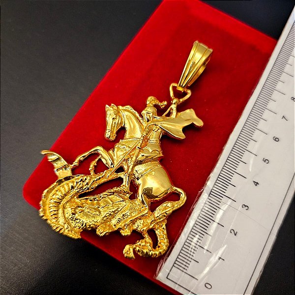 Pingente São Jorge G - Banhado a Ouro 18k