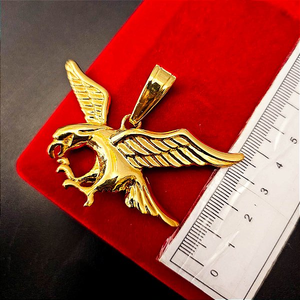 Pingente Águia G - Banhado a Ouro 18k