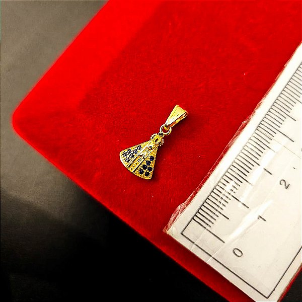 Pingente Nossa Senhora Cravejado PP - Banhado a Ouro 18k