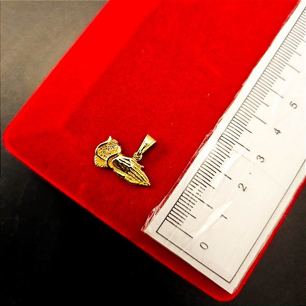 Pingente mão oração PP - Banhado a Ouro 18k