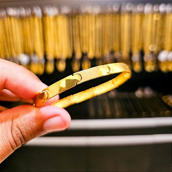 Bracelete LISO 5mm 22cm - Banhado a Ouro 18k