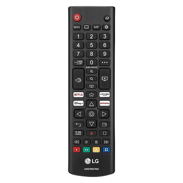 Controle Remoto LG AKB76037602 Teclas Netflix, Prime vídeo, Disney + e Globoplay